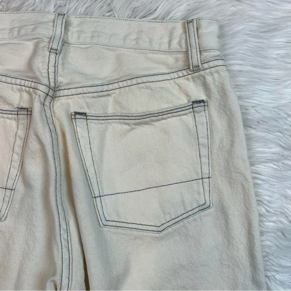 NWOT NSF Slouchy Straight Distressed Jeans Chalk Off-White Designer Casual 28 - Picture 11 of 11